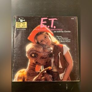 ET Extra Terrestrial Vtg Book and Records See Hear Read Disney Vinyl Barrymore